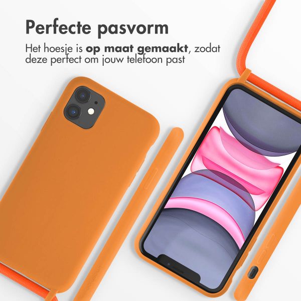 imoshion Siliconen hoesje met koord iPhone 11 - Oranje