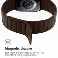 Accezz Magnetic genuine leather band Apple Watch | 38/40/41/42 mm - Chocolate Brown
