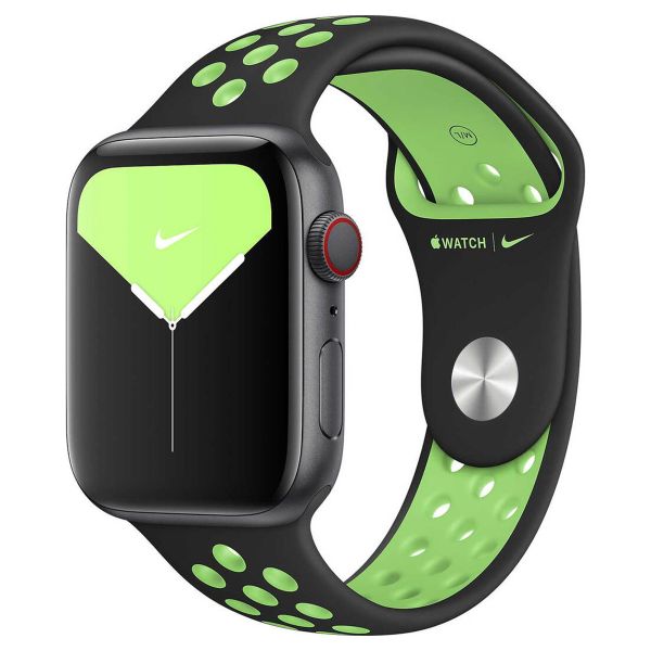 Apple Nike Sport Band Apple Watch Series 1-9 / SE - 38/40/41 mm / Series 10 - 42 mm - Black / Lime Blast