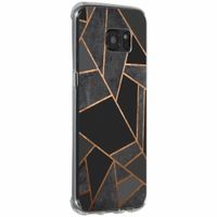 Design Backcover Samsung Galaxy S7 Edge - Grafisch Zwart / Koper