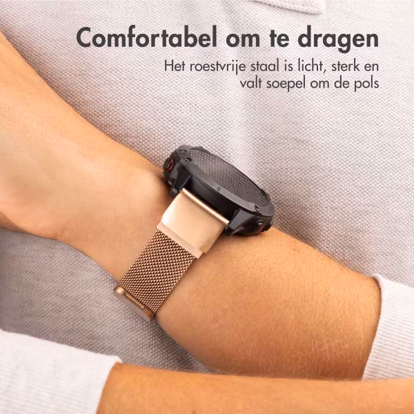 imoshion QuickFit® Milanees bandje Garmin Watch | 22 mm aansluiting - Rosé Goud