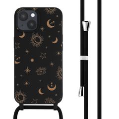 imoshion Siliconen design hoesje met koord Apple iPhone 15 - Sky Black