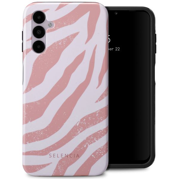 Selencia Vivid Tough Backcover Samsung Galaxy A14 (5G/4G) - Colorful Zebra Old Pink