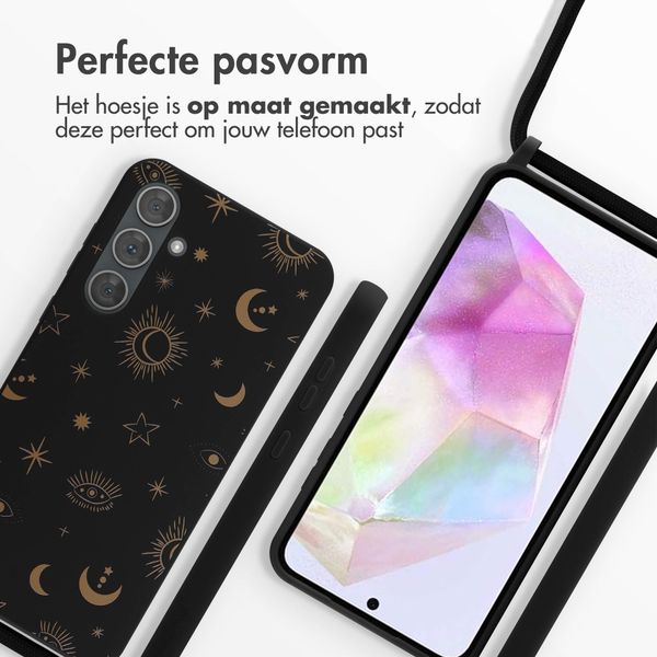 imoshion Siliconen design hoesje met koord Samsung Galaxy A35 - Sky Black