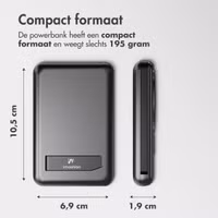 imoshion 4-in-1 MagSafe Powerbank met standaard 10.000 mAh - Power Delivery - iPhone / AirPods / Apple Watch - Zwart