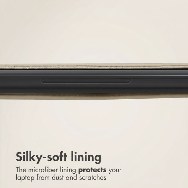 Accezz Leather laptop sleeve 16 inch - Beige