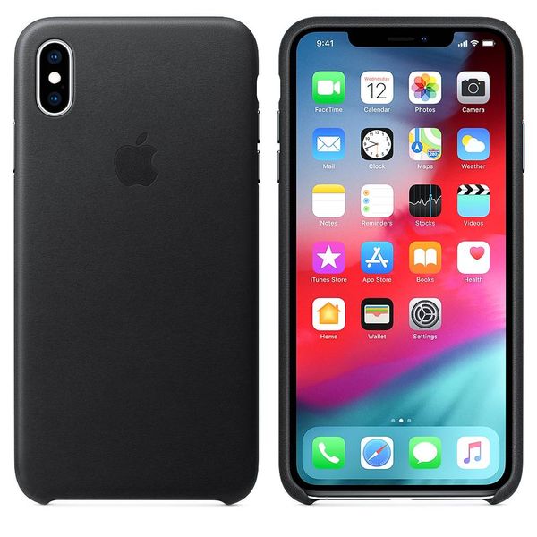 Apple Leather Backcover iPhone Xs Max - Black