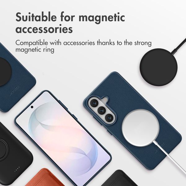 Accezz Leather Back Cover with MagSafe Samsung Galaxy S26 - Nightfall Blue