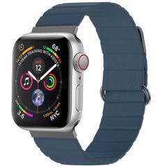 imoshion Magnetisch lederen bandje Apple Watch Series 1-9 / SE - 38/40/41 mm / Series 10 - 42 mm - Blauw