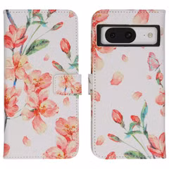 imoshion Design Softcase Bookcase Google Pixel 8 Pro - Blossom Watercolor White