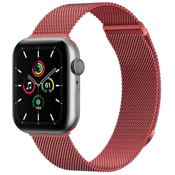 imoshion Milanees magnetisch bandje Apple Watch Series 1 t/m 9 / SE (38/40/41 mm) | Series 10 (42 mm) - Maat S - Rood