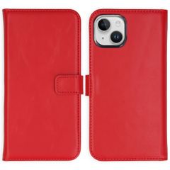 Selencia Genuine Leather Book Case Apple iPhone 15 Plus - Red