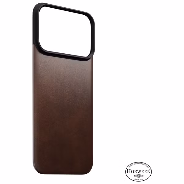 Nomad Magnetic Leather Backside Apple iPhone 18 Pro / 17 Pro - Rustic Brown