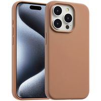 Accezz Liquid Silicone Back Cover with MagSafe Apple iPhone 15 Pro Max - Light brown