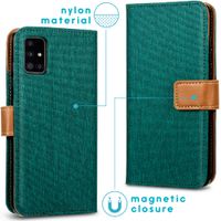 imoshion Luxe Canvas Bookcase Samsung Galaxy A51 - Groen