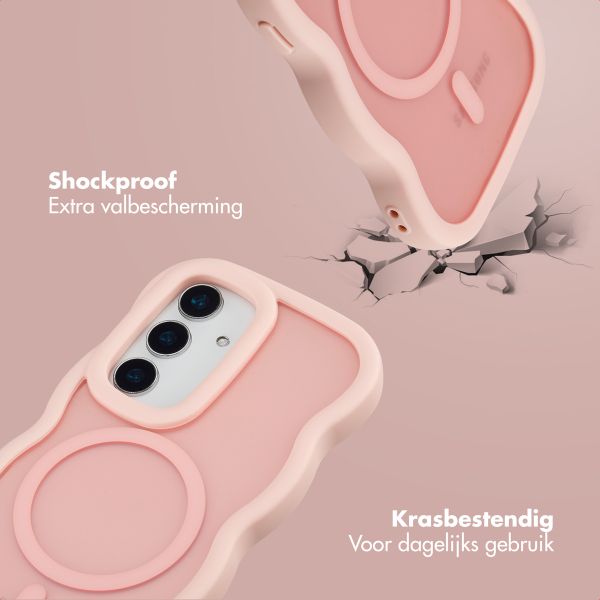 Selencia Wavy Backcover met MagSafe Samsung Galaxy S24 / S25 - Soft Pink