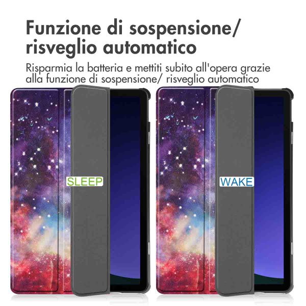 imoshion Design Trifold Bookcase Samsung Galaxy Tab S9 11.0 inch - Space