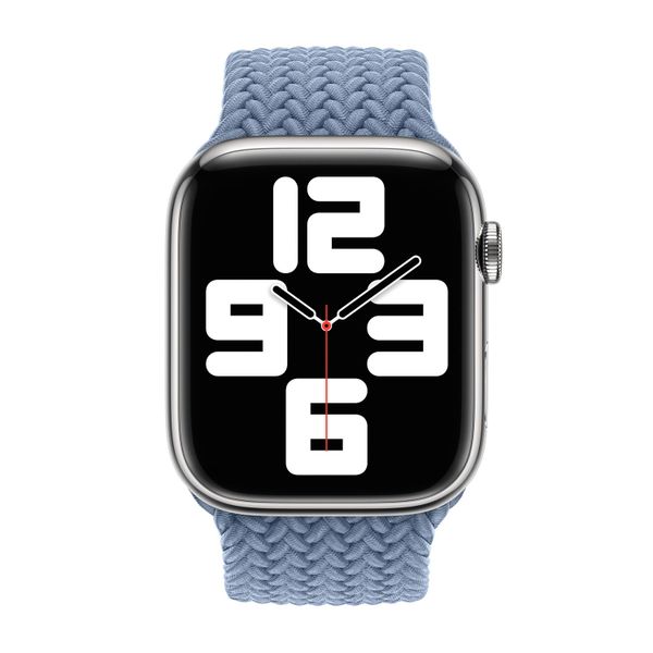 Apple Gevlochten solobandje Apple Watch Series 1 - 9 / SE (38/40/41 mm) | Series 10 / 11 (42 mm) - Maat 5 - Slate Blue