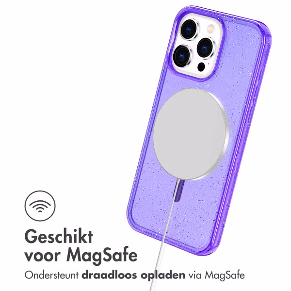 imoshion Sparkle Backcover met MagSafe Apple iPhone 15 Pro - Glitter Paars