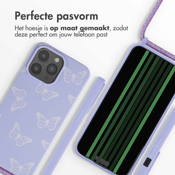 imoshion Siliconen design hoesje met koord Apple iPhone 15 Pro Max - Butterfly