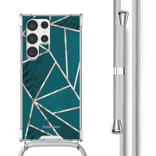 imoshion Design hoesje met koord Samsung Galaxy S22 Ultra - Petrol Green Graphic