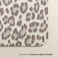 Selencia Sabi Kunstleren Muismat met Panterprint - 20 x 24 cm - Soft Ivory