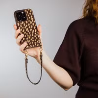 Selencia Nova Real Leather Backcover met Koord en Pashouder Samsung Galaxy S25 - Fawn Chic