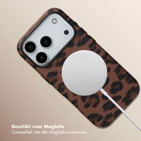 Selencia Sabi Backcover Panterprint met MagSafe Apple iPhone 17 Pro - Mocha Brown