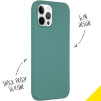 Accezz Liquid Silicone Backcover Apple iPhone 12 Pro Max - Donkergroen