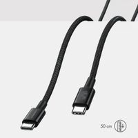 imoshion Braided USB-C naar USB-C kabel 100W - 0,5 meter - Zwart
