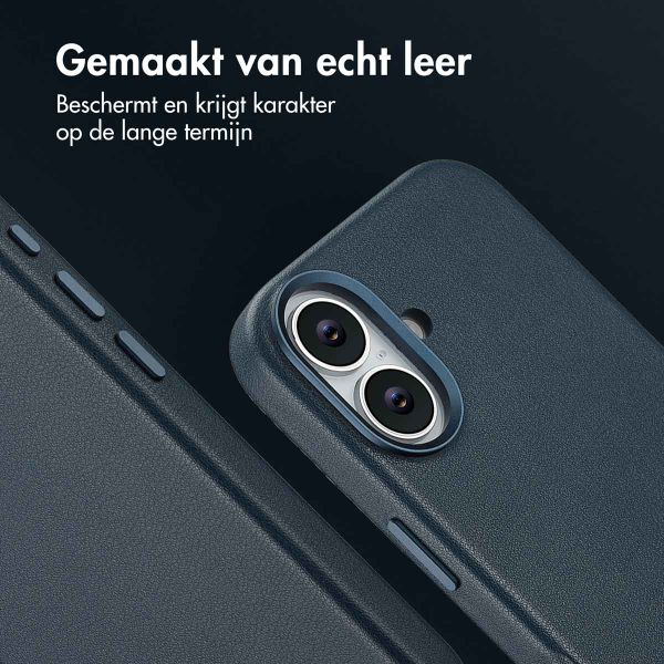 Accezz MagSafe Leather Backcover Apple iPhone 17 - Nightfall Blue