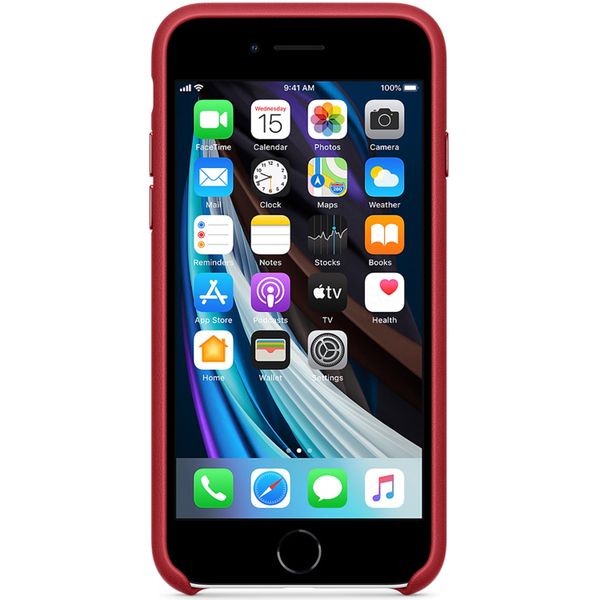 Apple Leather Backcover iPhone SE (2022 / 2020) - Red