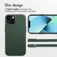 Accezz Leather Back Cover with MagSafe Apple iPhone 13 - Cedar Green