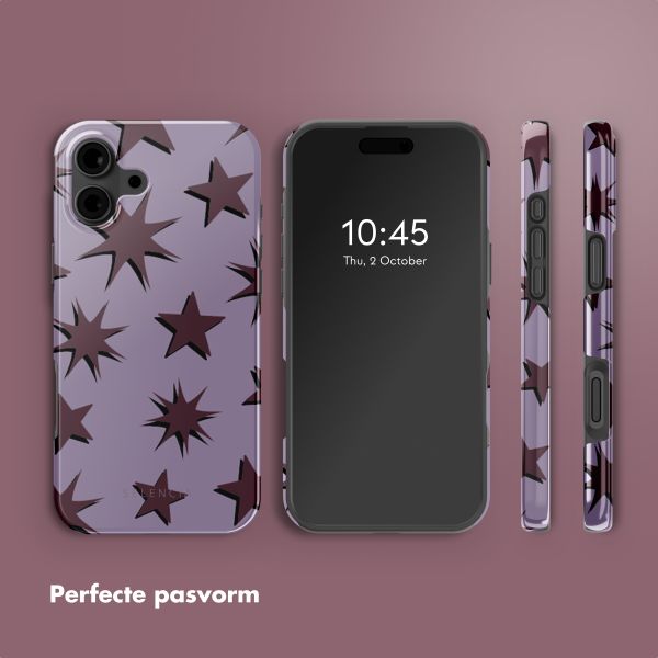 Selencia Vivid Backcover met MagSafe Apple iPhone 16 - Stars Plum Lilac