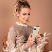 Selencia Zarya Fashion Extra Beschermende Backcover Apple iPhone SE (2022 / 2020) / 8 / 7 / 6(s) - Gold Green Botanic