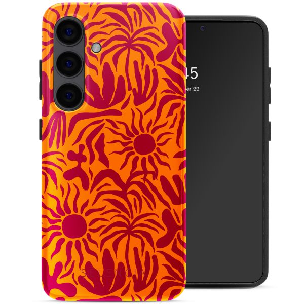 Selencia Vivid Tough Backcover Samsung Galaxy S24 - Tropical Vibes Apricot