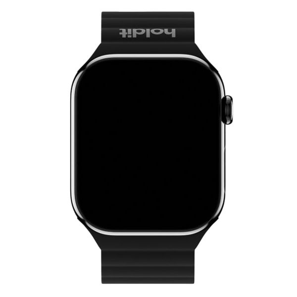 Holdit Siliconen bandje magneet Apple Watch Series 1 - 9 / SE (38/40/41 mm) | Series 10 / 11 (42 mm) - Black / Grey