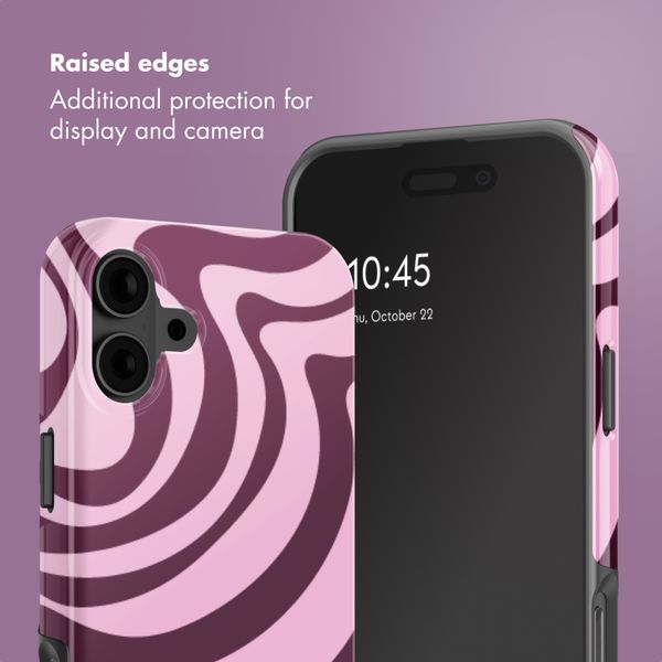 Selencia Vivid Back Cover Apple iPhone 16 - Wavy Swirl Pink Plum