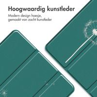 imoshion Design Trifold Bookcase Apple iPad 9 (2021) 10.2 inch / iPad 8 (2020) 10.2 inch / iPad 7 (2019) 10.2 inch - Petrol Green Dandelion
