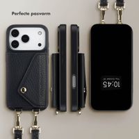 Selencia Sera Telefoonhoes met Koord en Envelop Pashouder Apple iPhone 17 Pro - Zwart