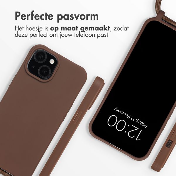 imoshion Siliconen hoesje met koord Apple iPhone 15 - Bruin