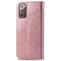 Mandala Bookcase Samsung Galaxy Note 20 - Rosé Goud