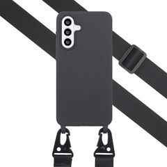 Selencia Siliconen hoesje met afneembaar koord Samsung Galaxy A56 - Zwart