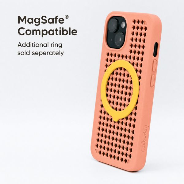 Callbuddy Hoesje met Strap Apple iPhone 17e / 16e / 15 / 14 / 13 - Coral Pop