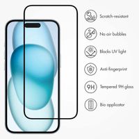 Accezz Tempered Glass Full Cover Screen protector with Applicator Apple iPhone 15 Plus