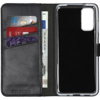 Selencia Echt Leren Bookcase Samsung Galaxy S20 - Zwart