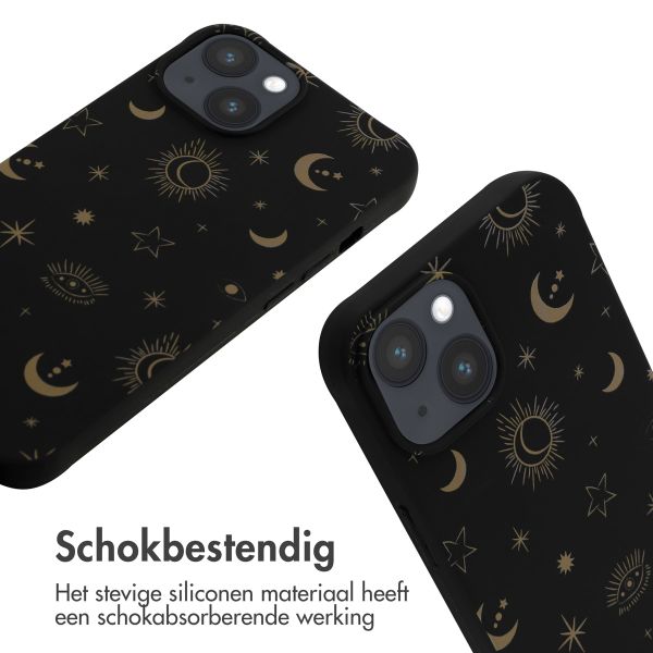 imoshion Siliconen design hoesje met koord iPhone 14 - Sky Black