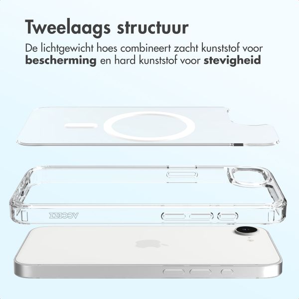 Accezz Xtreme Impact Backcover met MagSafe voor de Apple iPhone 16e - Transparant