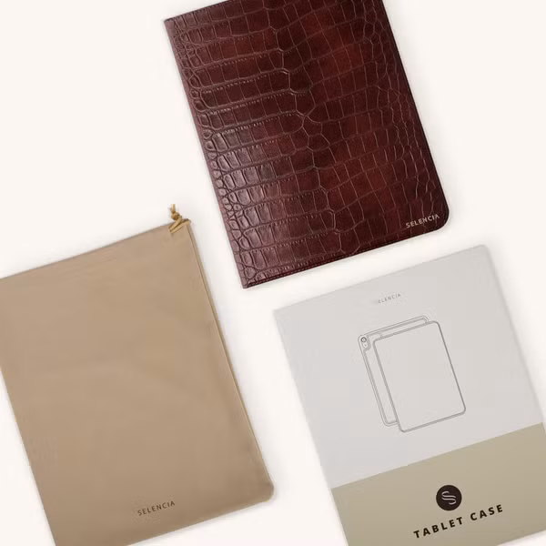 Selencia Croco Bookcase Apple iPad 11 (2025) 11 inch A16 / iPad 10 (2022) 10.9 inch - Burgundy