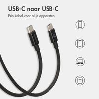 imoshion Oplader - 2x USB-C 40W + Braided USB-C naar USB-C kabel 100W - 1 meter - Zwart